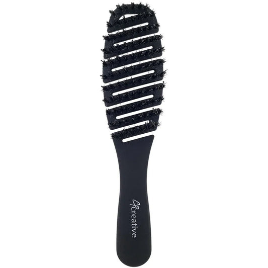 Flexvent Petite Mixed Bristle Vent Brush Boar & Nylon Pins Black