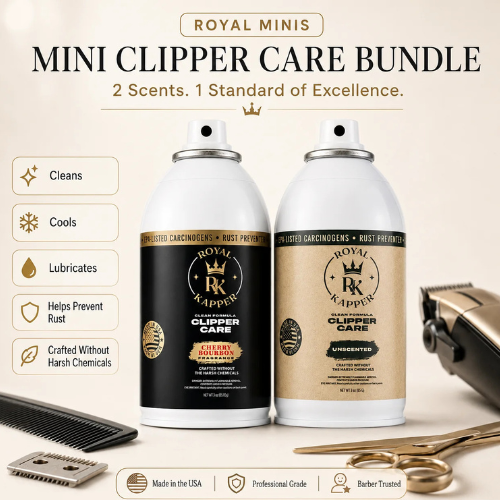 ROYAL KAPPER NON-TOXIC CLIPPER SPRAY -  MINI CHERRY BOURBON 3OZ N.O.S. Barber Supply