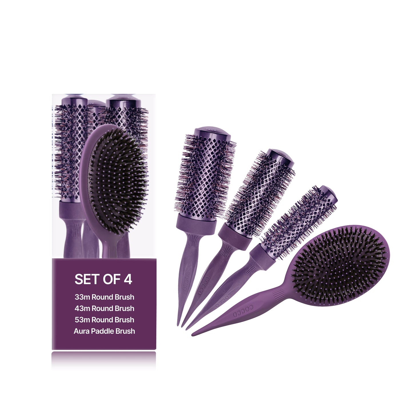 COCCO® Aura Brush Set (Purple) Cocco Hair Professional