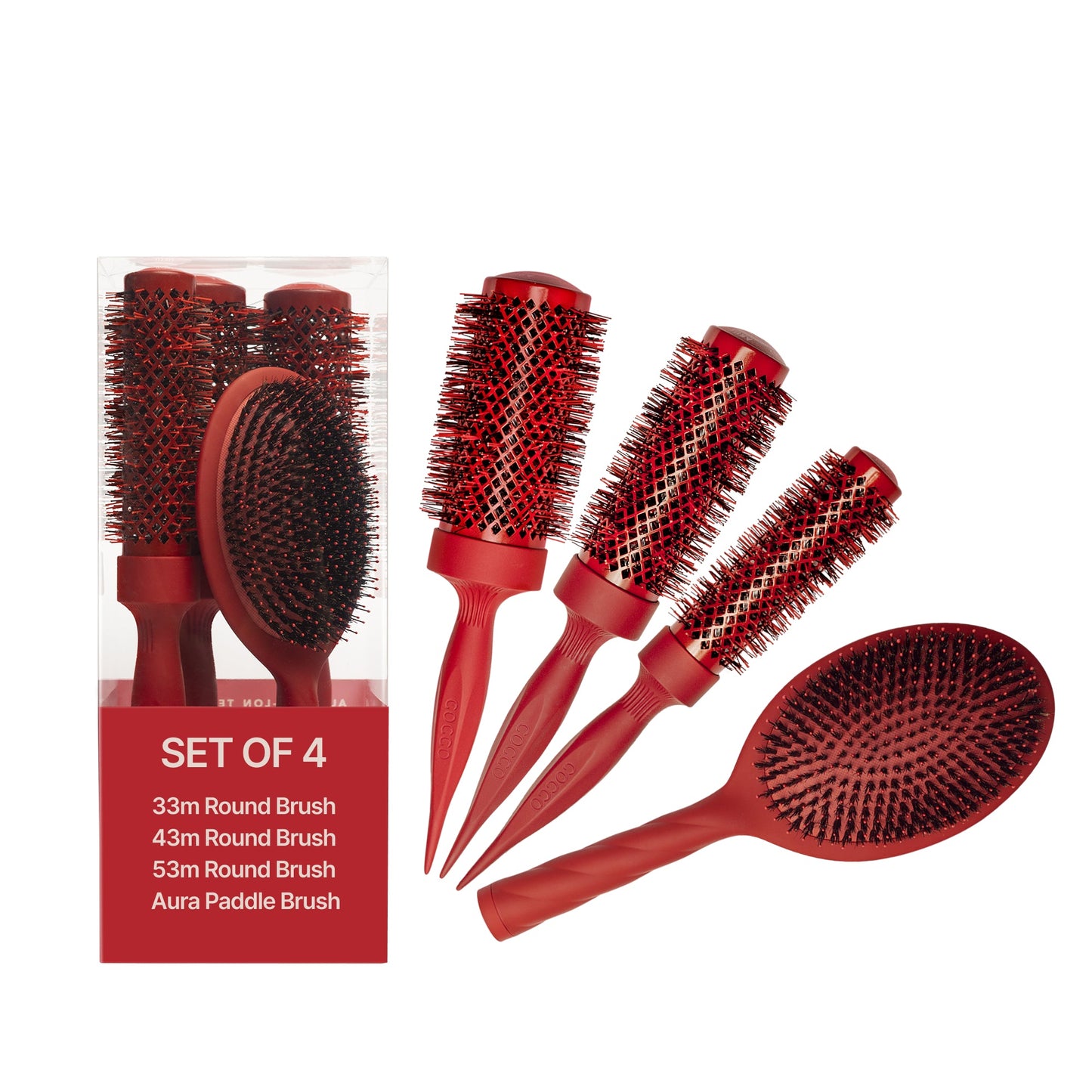 COCCO® Aura Brush Set (Red) Cocco Hair Professional