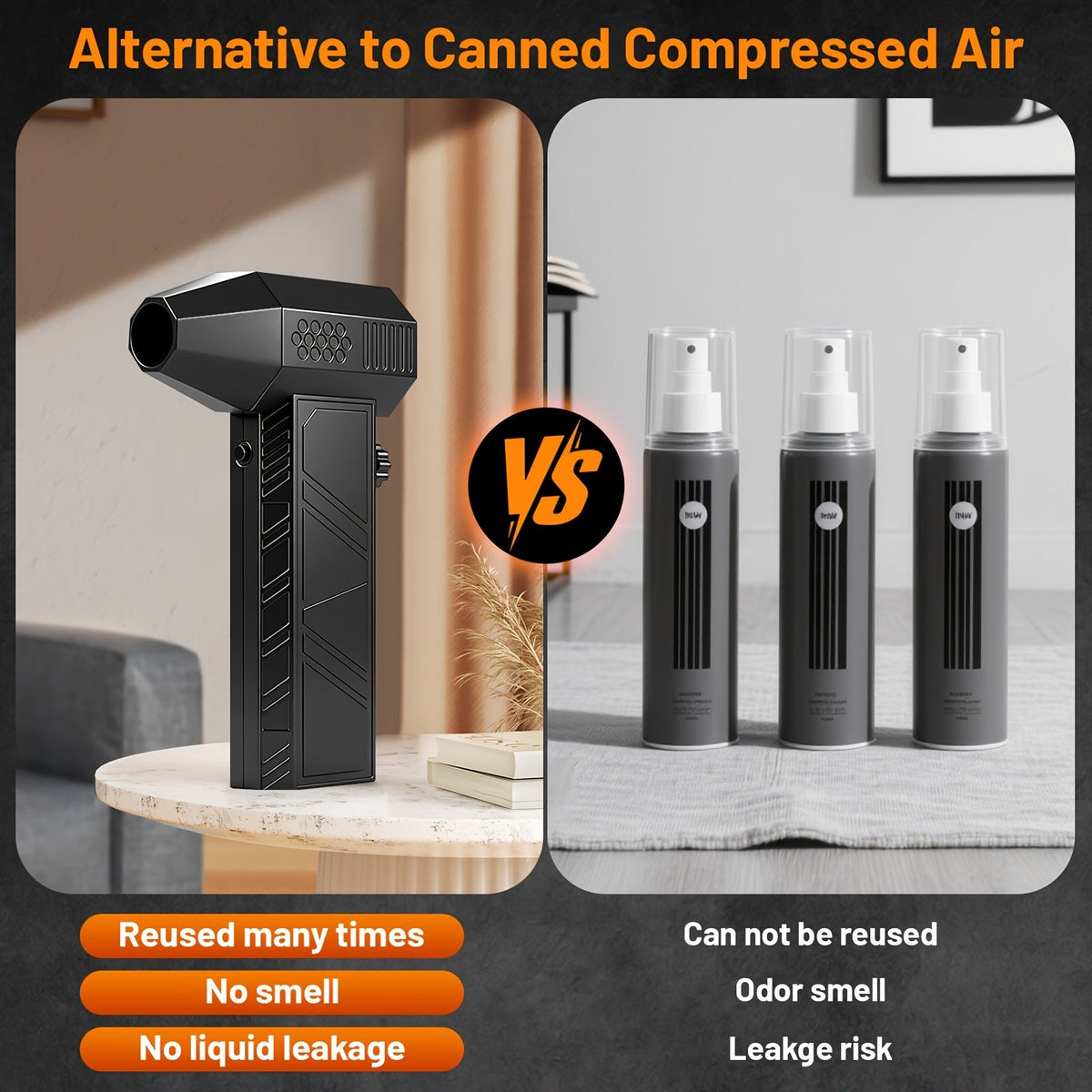 130000RPM Electric Air Duster Cordless Turbo Fan Rechargeable Blower Keyboard Cleaner 2Dropme