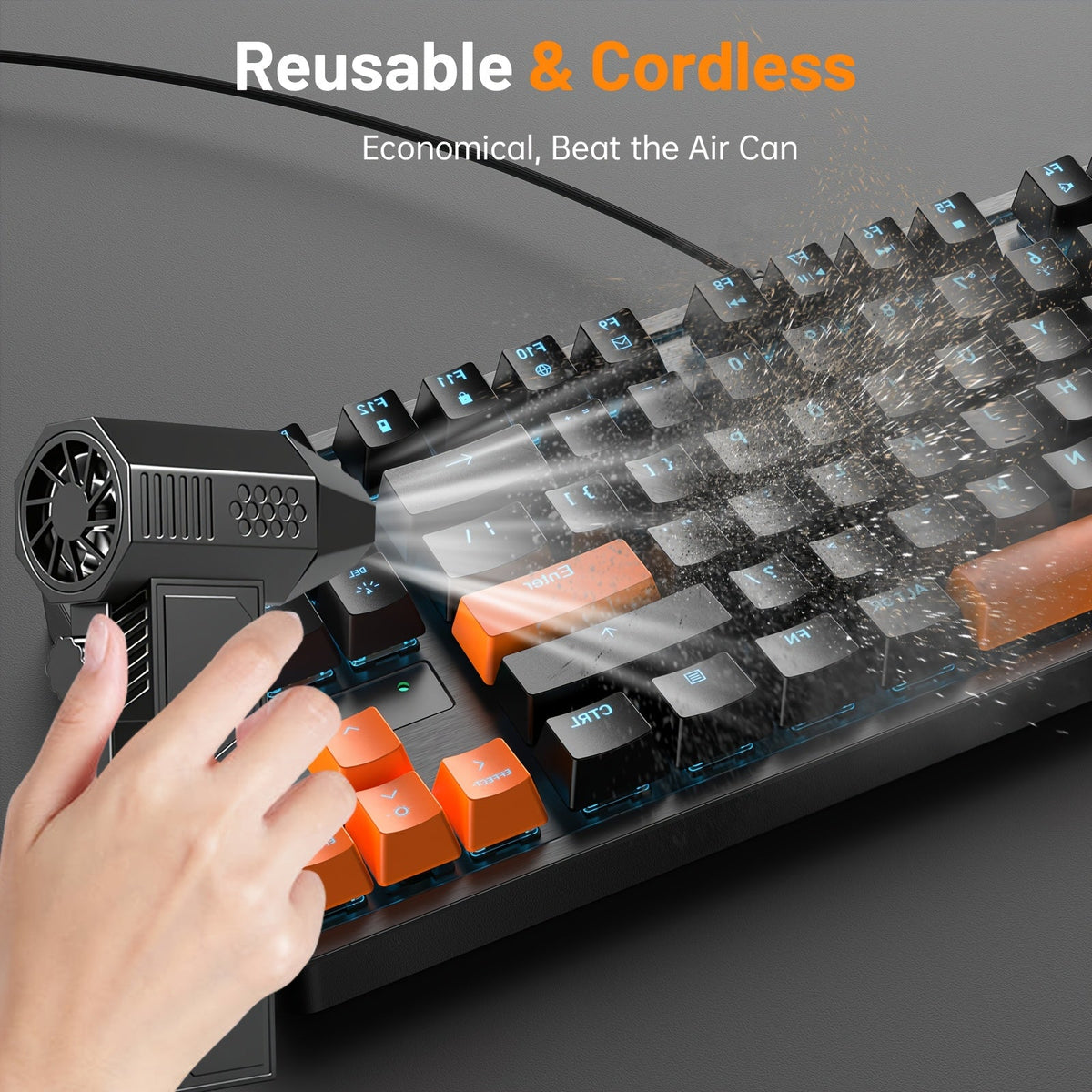 130000RPM Electric Air Duster Cordless Turbo Fan Rechargeable Blower Keyboard Cleaner 2Dropme