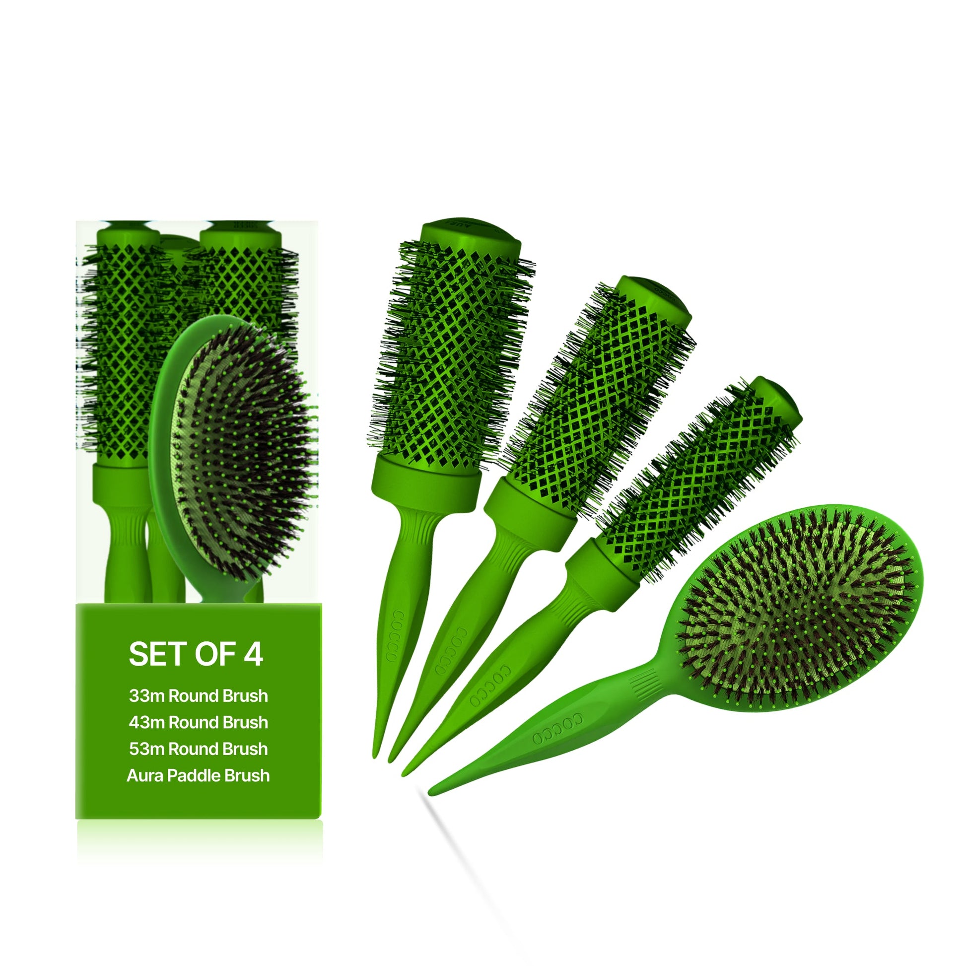COCCO® Aura Brush Set (Green) Cocco Hair Professional