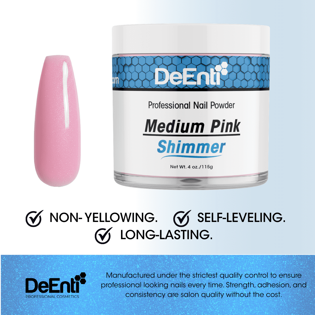 Medium Pink Shimmer Acrylic Powder – 4 oz Lunali Nail Supply