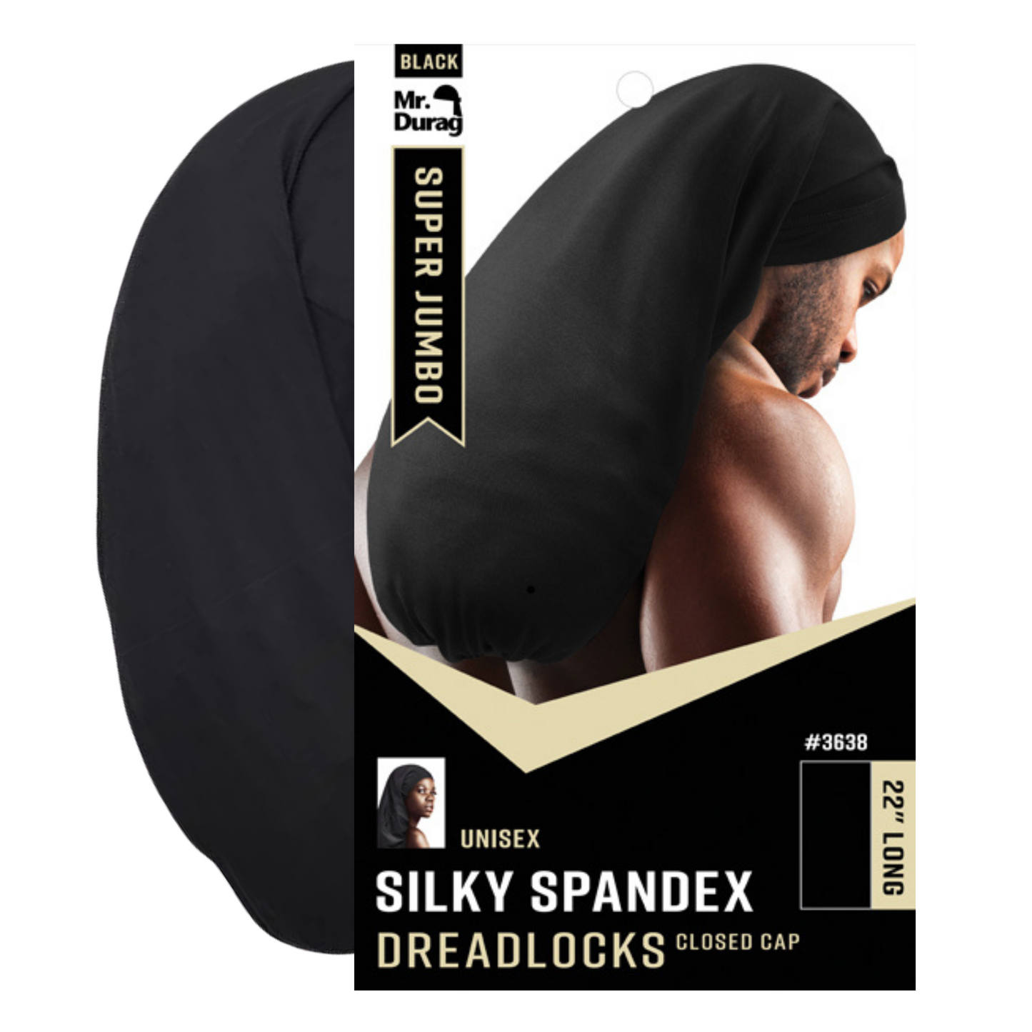 Mr. Durag Dreadlocks Wave Cap X-Jumbo, 1 Count, Black Annie International, Inc.