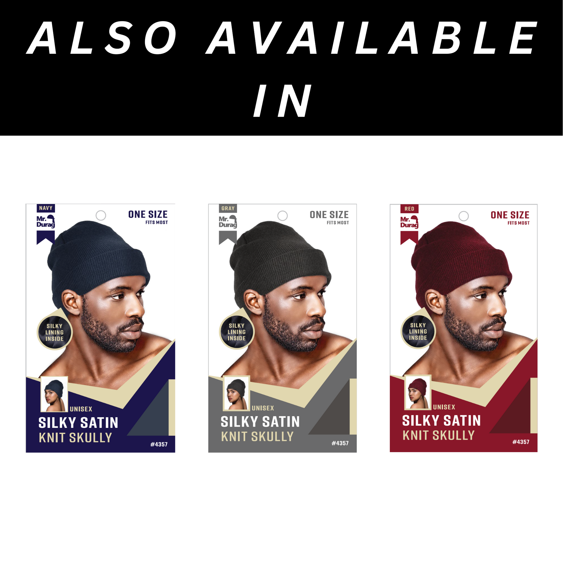 Mr. Durag Silky Satin Knit Skully, 1 Count, Black Annie International, Inc.