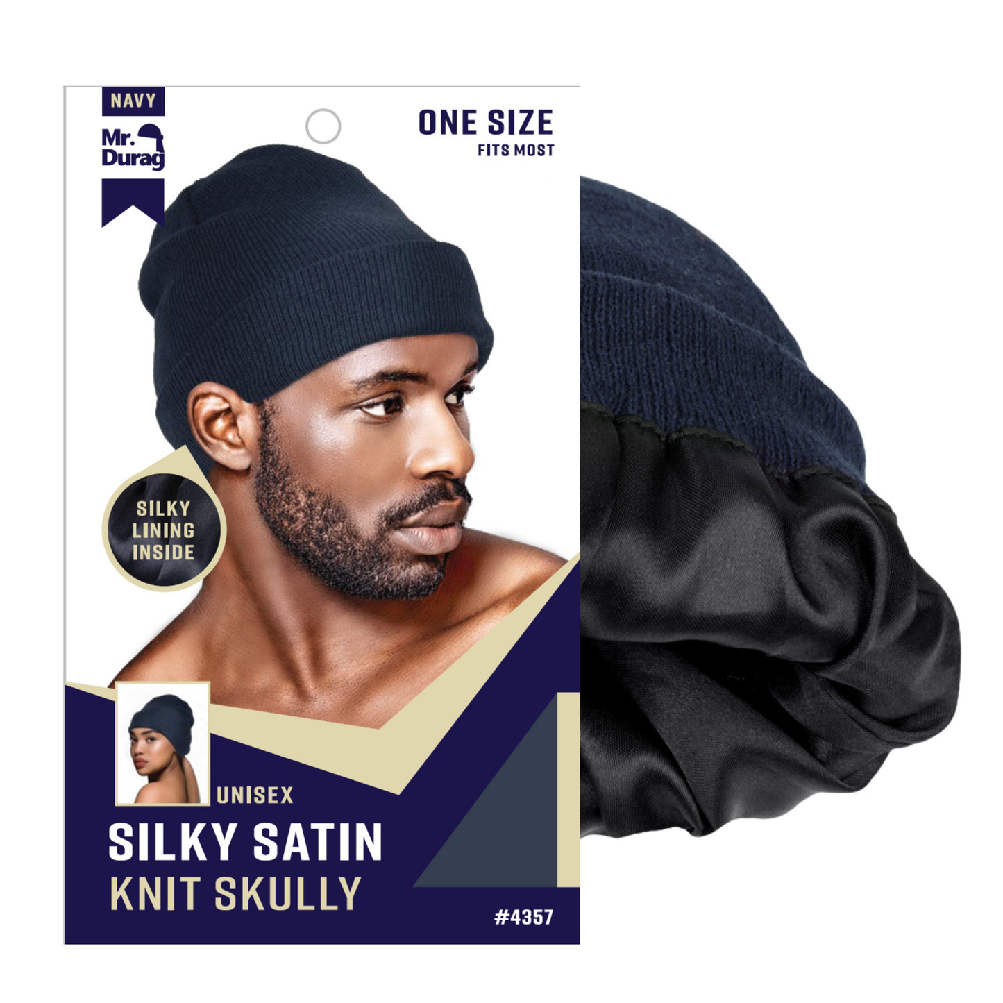 Mr. Durag Silky Satin Knit Skully, 1 Count, Assorted Color Annie International, Inc.