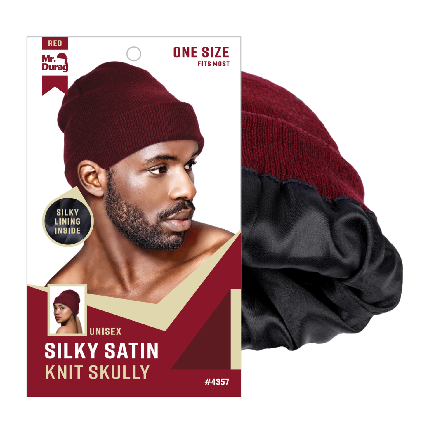Mr. Durag Silky Satin Knit Skully, 1 Count, Assorted Color Annie International, Inc.