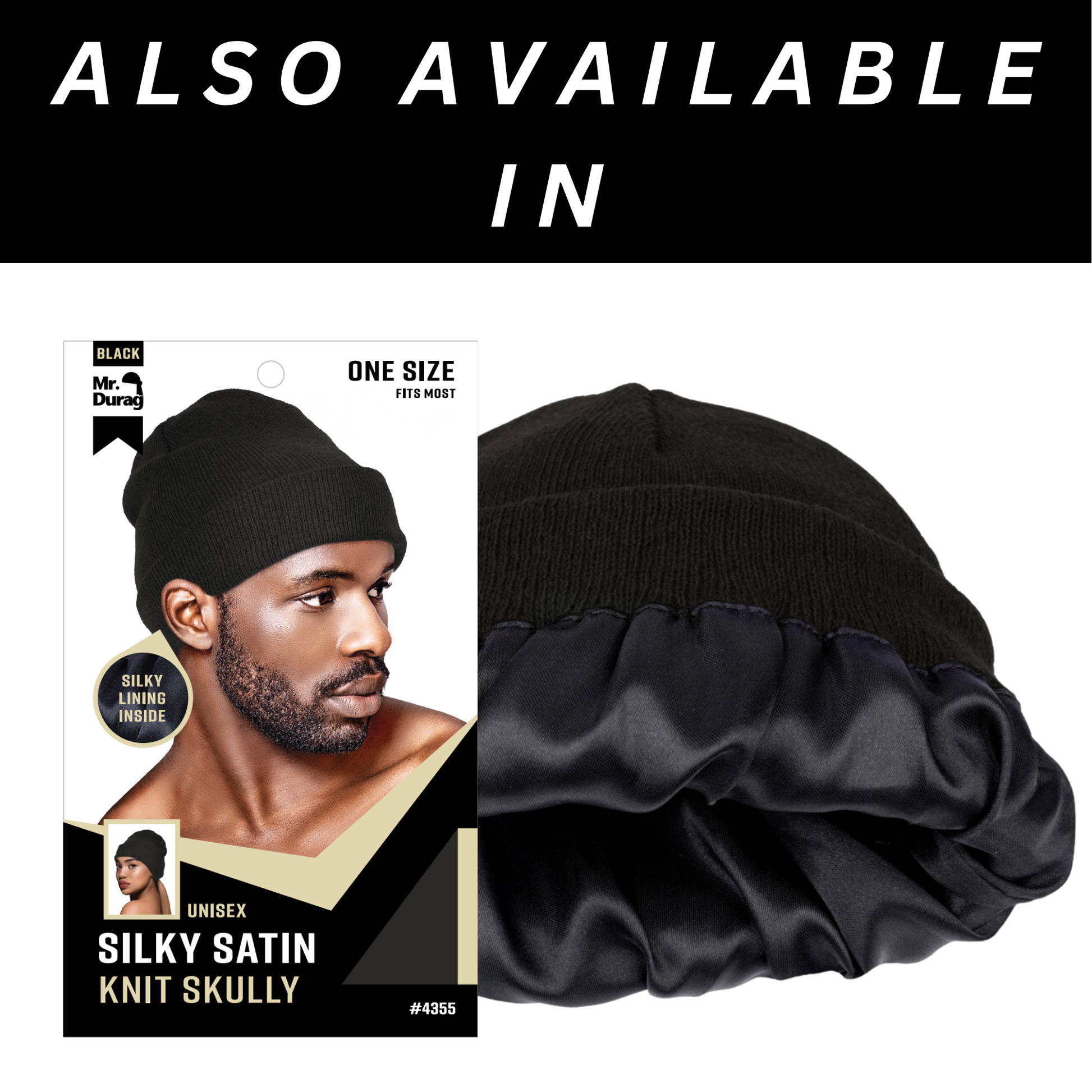 Mr. Durag Silky Satin Knit Skully, 1 Count, Assorted Color Annie International, Inc.