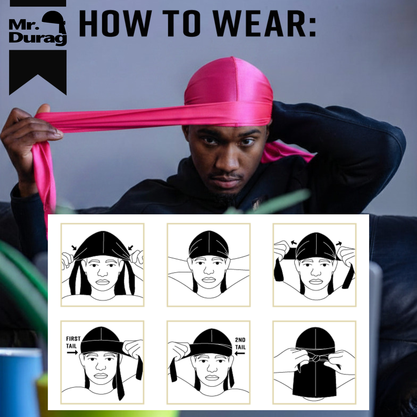 Mr. Durag Wave Maxx Silky Satin Durag, 1 Count, Assorted Vibrant Annie International, Inc.