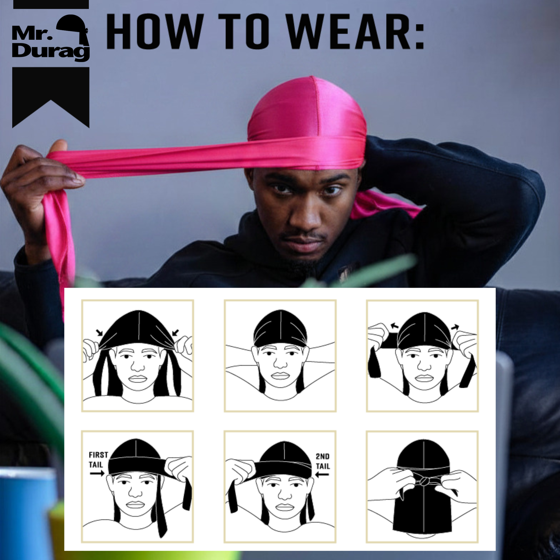 Mr. Durag Wave Maxx Silky Satin Durag, 1 Count, Assorted Vibrant Annie International, Inc.