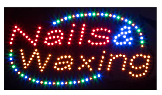 WS - "NAILS & WAXING" LED Sign