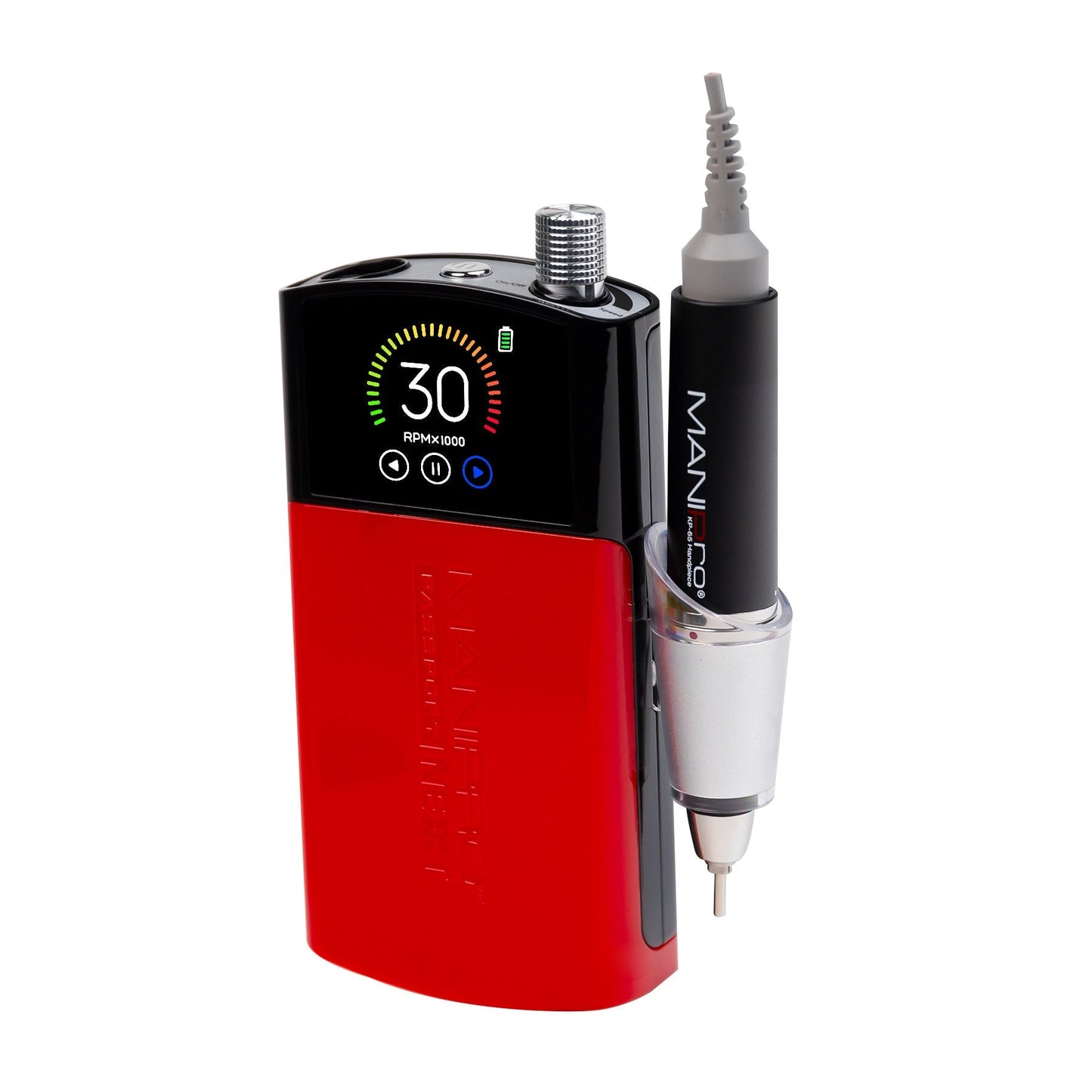 Kupa - ManiPro Passport Next - Complete - Black with Red Jacket - KP-65 Handpiece Queen Nails & Beauty Supplies
