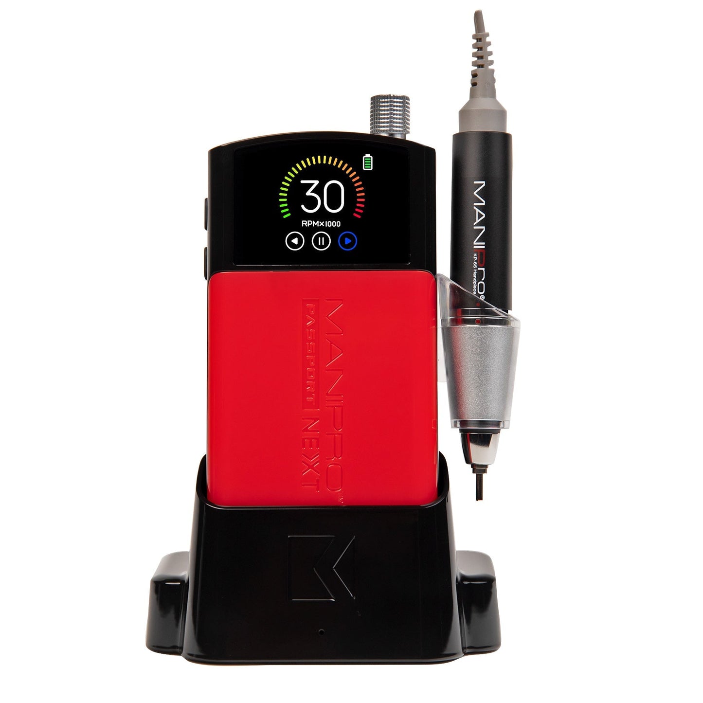 Kupa - ManiPro Passport Next - Complete - Black with Red Jacket - KP-65 Handpiece Queen Nails & Beauty Supplies