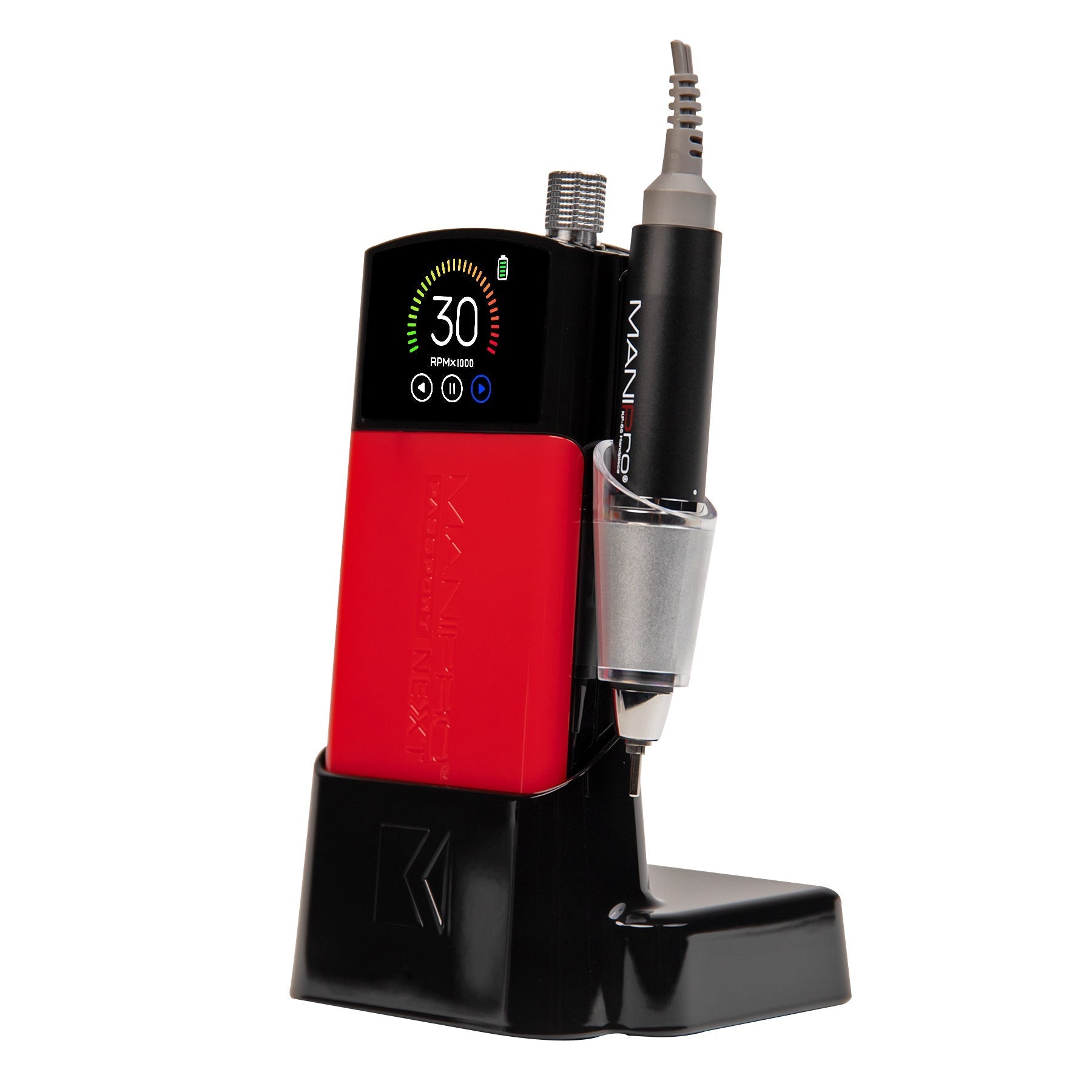 Kupa - ManiPro Passport Next - Complete - Black with Red Jacket - KP-65 Handpiece Queen Nails & Beauty Supplies