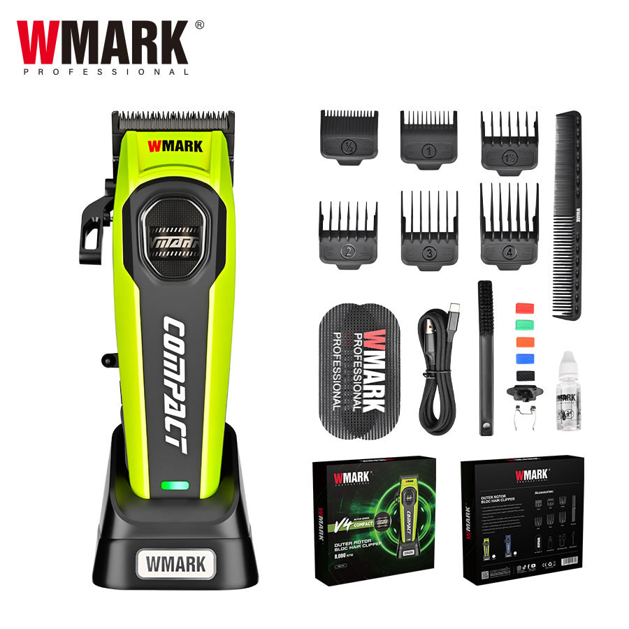 WMARK COMPACT BLDC MOTOR CLIPPER - GREEN (#NG-V4) N.O.S. Barber Supply