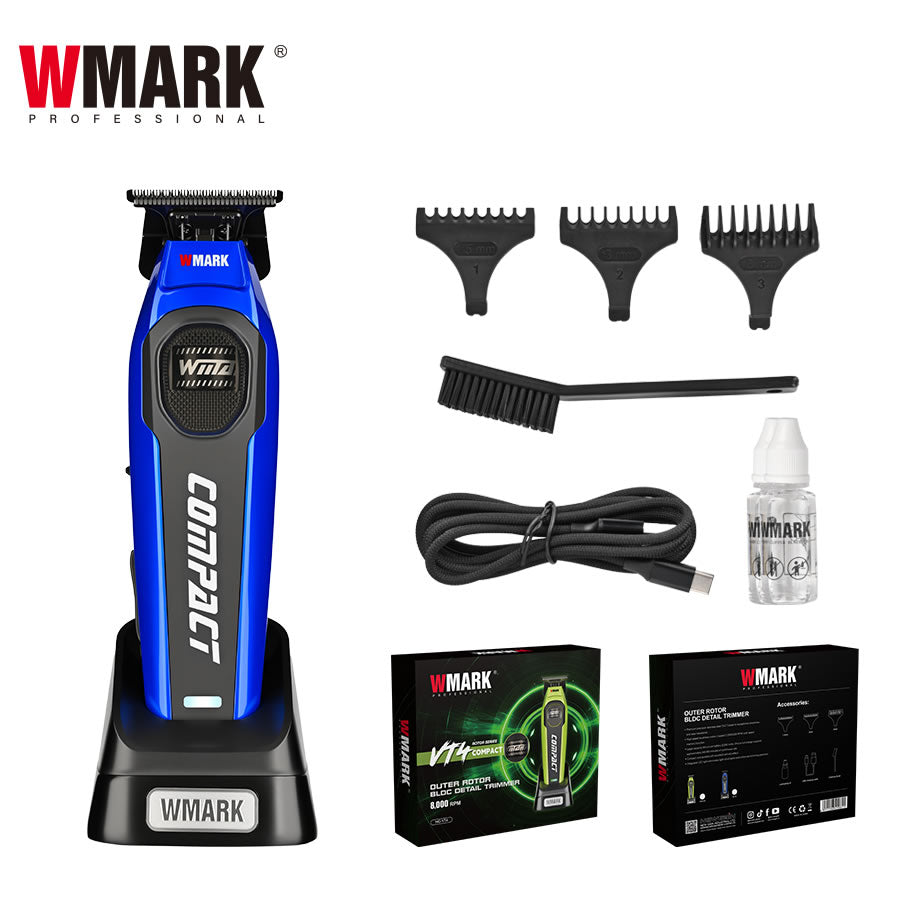 WMARK COMPACT BLDC MOTOR TRIMMER - BLUE (#NG-VT4) N.O.S. Barber Supply