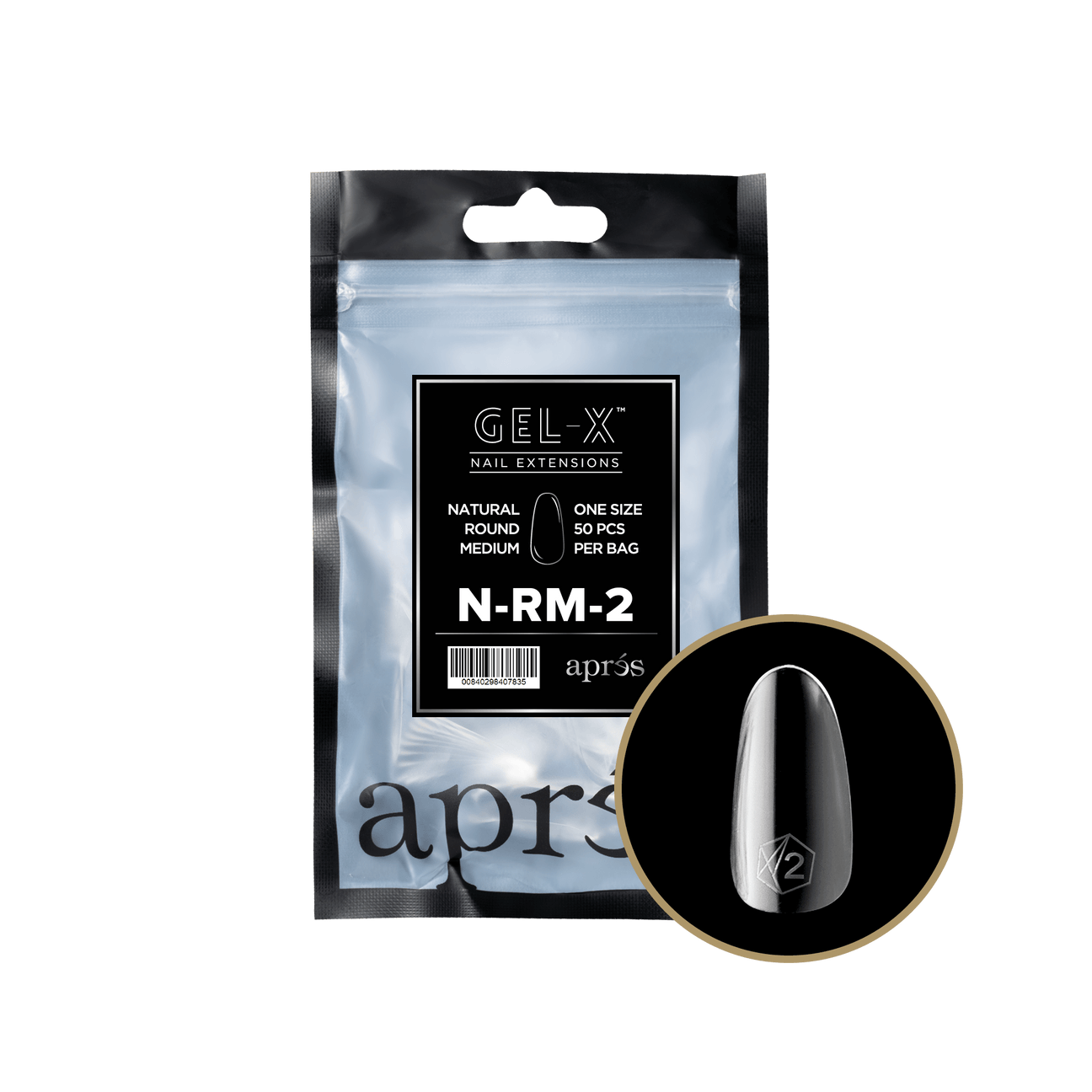 Gel-X Natural Round Medium 2.0 Refill Bag Lunali Nail Supply