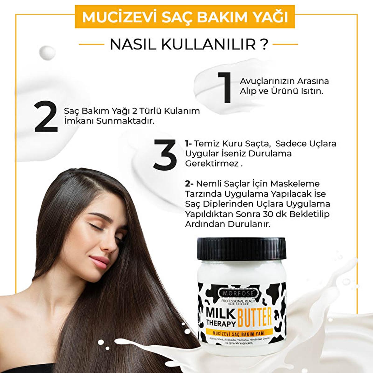 Morfose Milk Therapy Butter Hair Care Oil - Nourishing, Repairing, Anti-Frizz Treatment for All Hair Types Beauty Care Bag