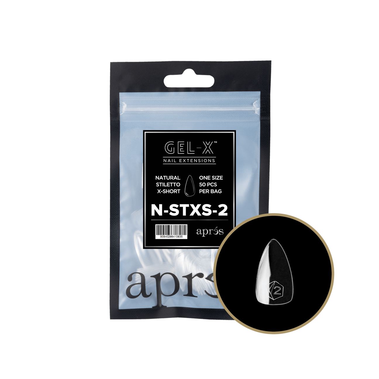 Gel-X Natural Stiletto Extra Short 2.0 Refill Bag Lunali Nail Supply