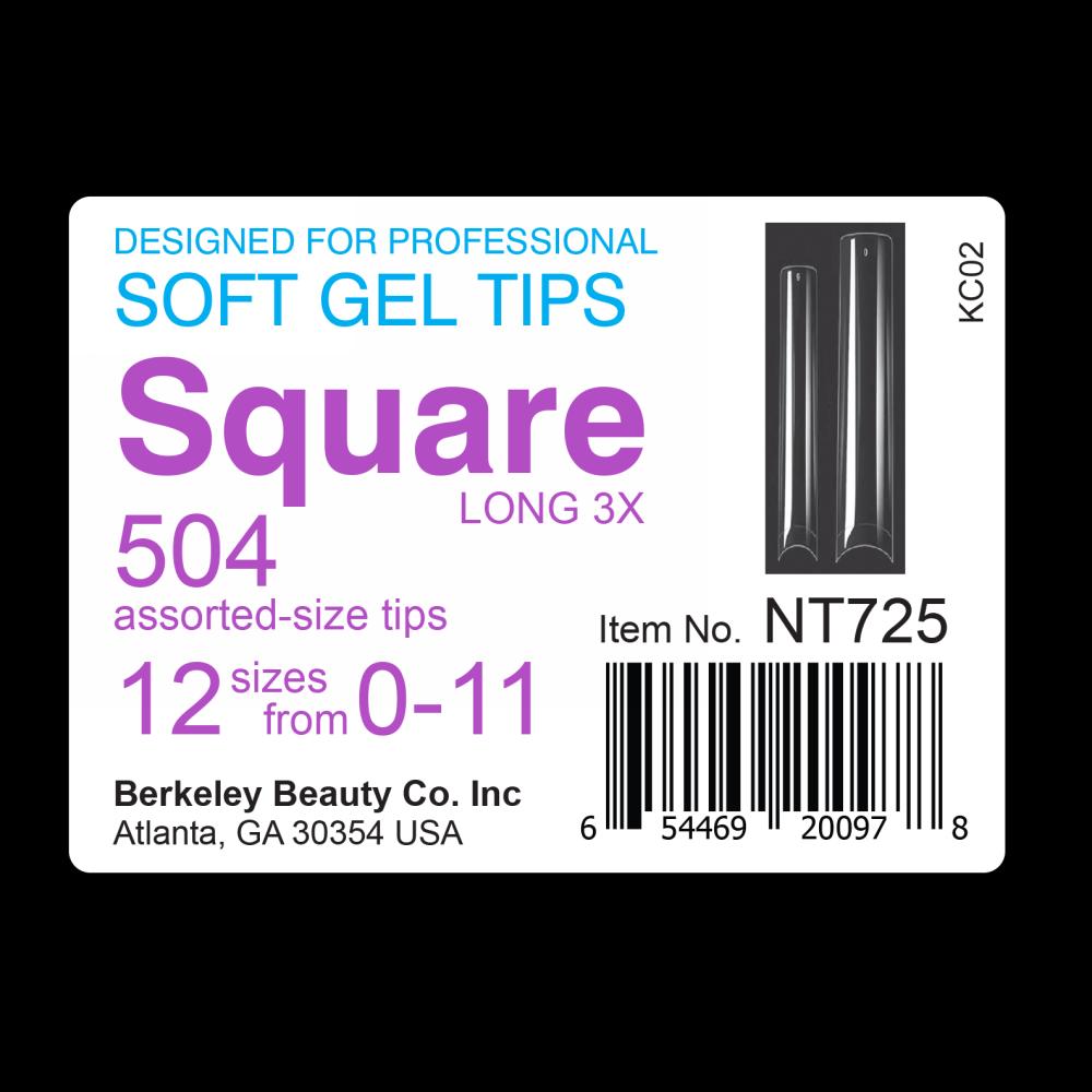Berkeley - Soft Gel Tip | 504 Tips | Half-Cover | SQUARE Queen Nails & Beauty Supplies