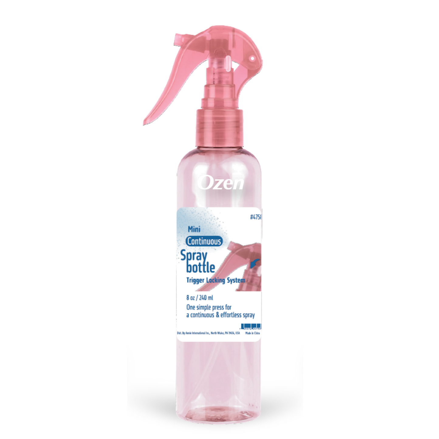 Ozen Mini Continuous Spray Bottle 8oz, 1 Count, Pink Transparent Annie International, Inc.