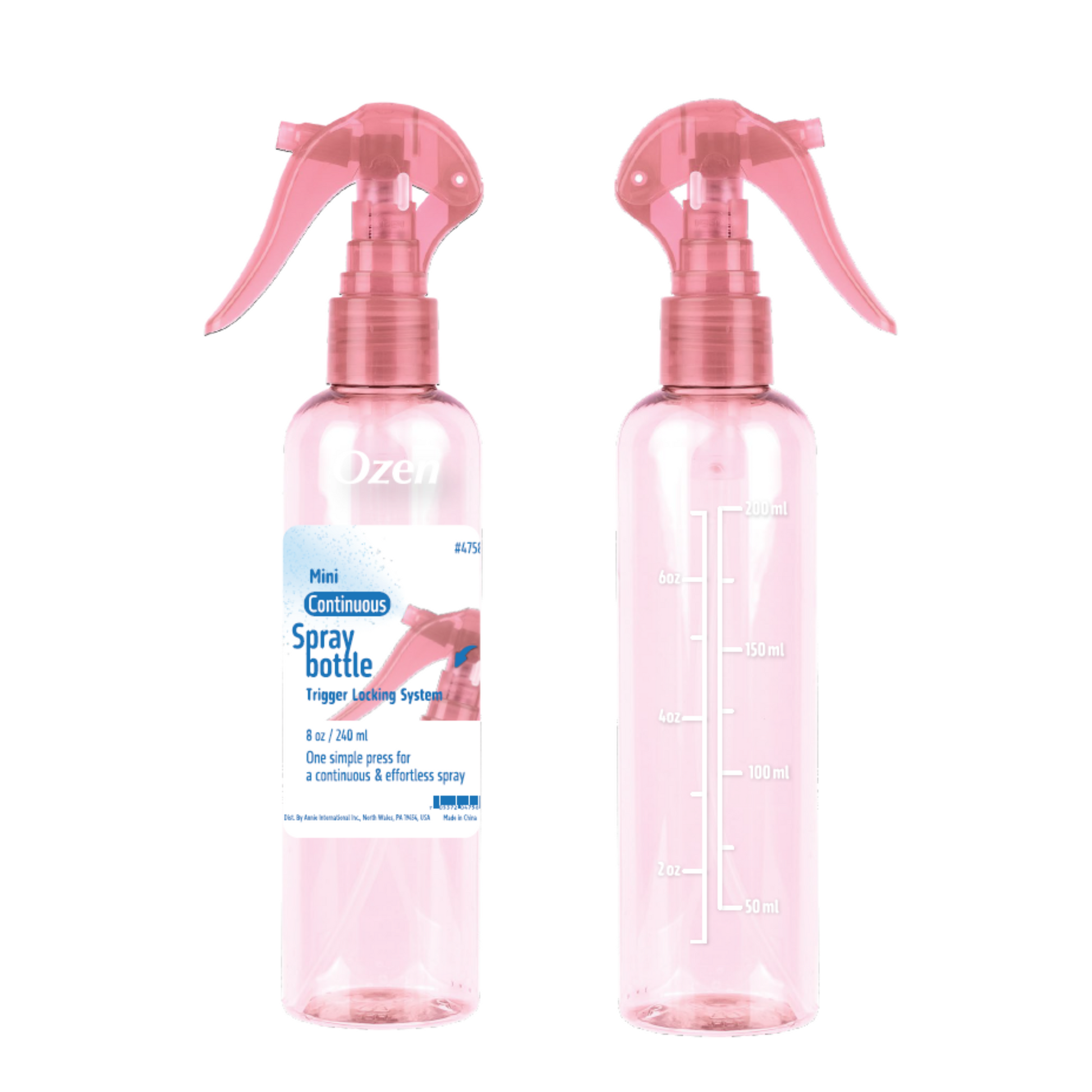 Ozen Mini Continuous Spray Bottle 8oz, 1 Count, Pink Transparent Annie International, Inc.