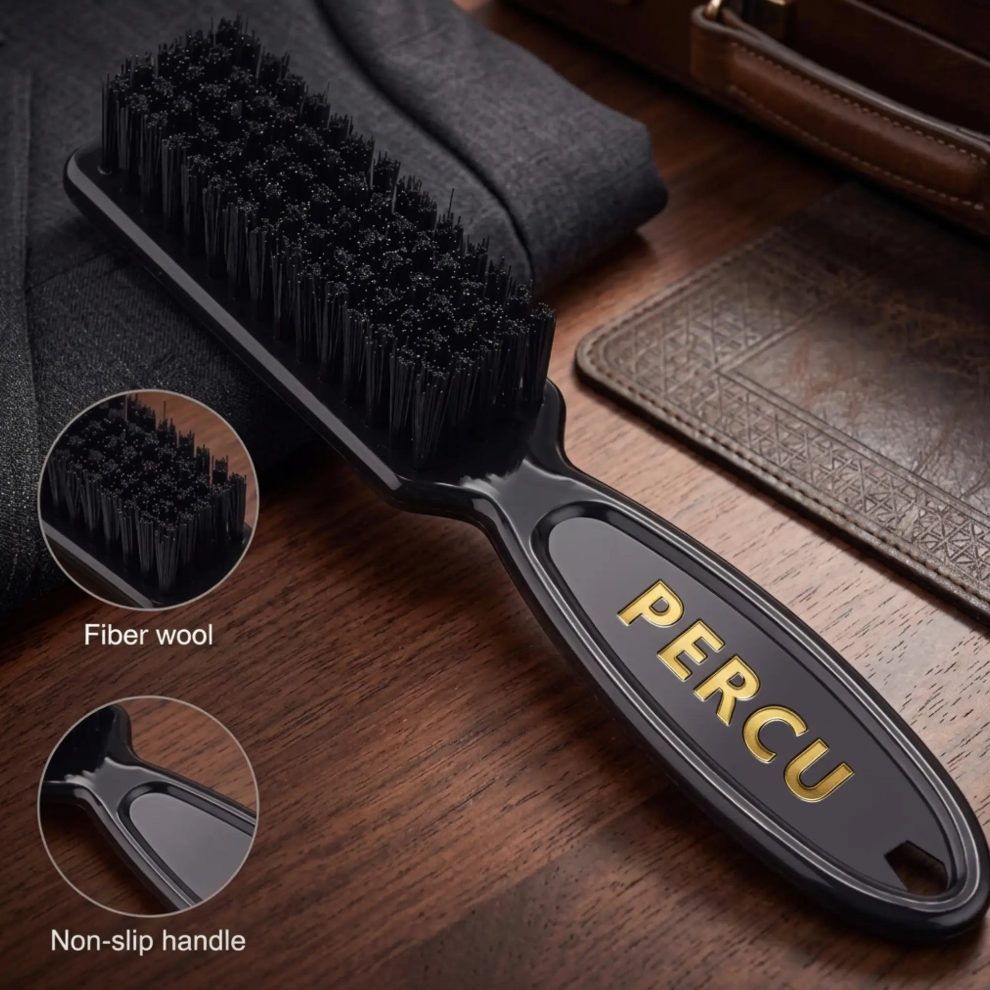 Percu Black Clipper Soft Brush Vip Barber Supply