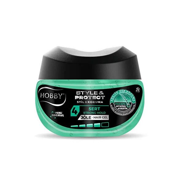 Hobby Sert Jöle Style & Protect - Strong Hold Hair Gel, 24 Hour Hold, Alcohol-Free, 8.45 fl oz Beauty Care Bag