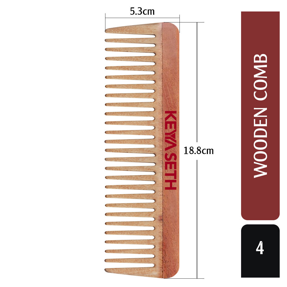 Keya Seth Neem Wooden Comb Wide Tooth Dista