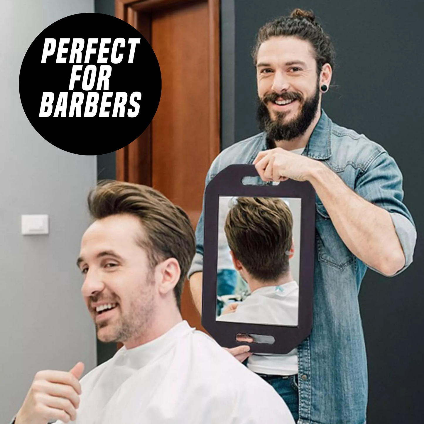 PrimeX Foam Barber Mirror Rectangle X-Large 10.75 Inch, 1 Count, Black Annie International, Inc.