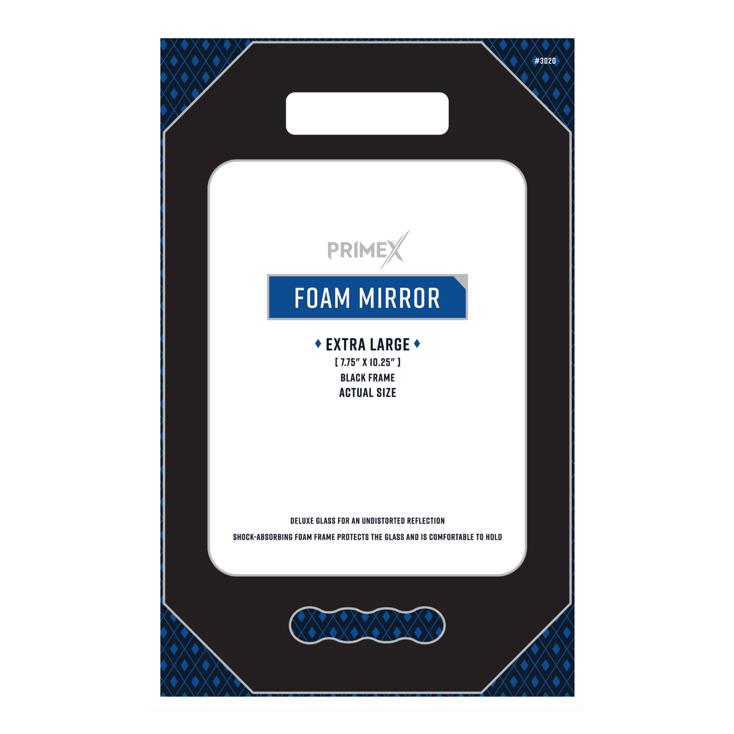 PrimeX Foam Barber Mirror Rectangle X-Large 10.75 Inch, 1 Count, Black Annie International, Inc.