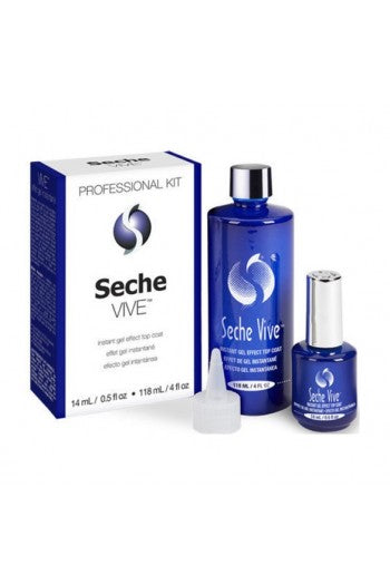 Seche - Vive - Instant Gel Effect Top Coat 4 oz + .5oz Queen Nails & Beauty Supplies