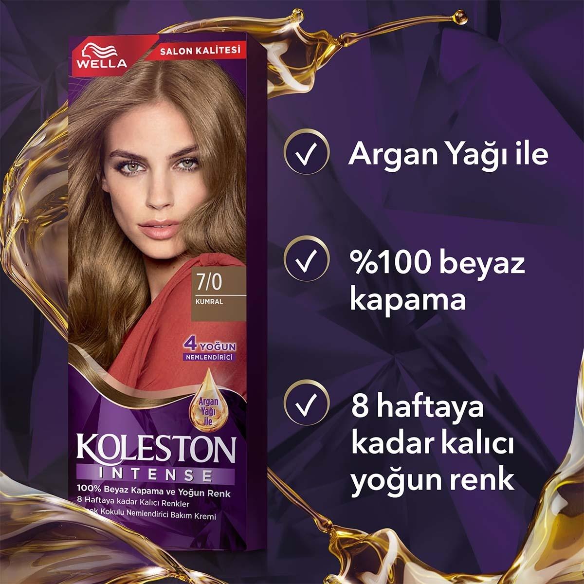 Wella Koleston Kumral Hair Dye: 100% Grey Coverage, Long Lasting Permanent Brown Hair Color with Argan Oil - At-Home Hair Color Kit Beauty Care Bag