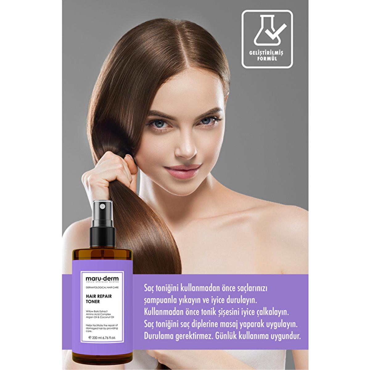 Maruderm Repairing Hair Care Tonic - Nourishes & Repairs Damaged Hair with Argan Oil & Amino Acids Beauty Care Bag