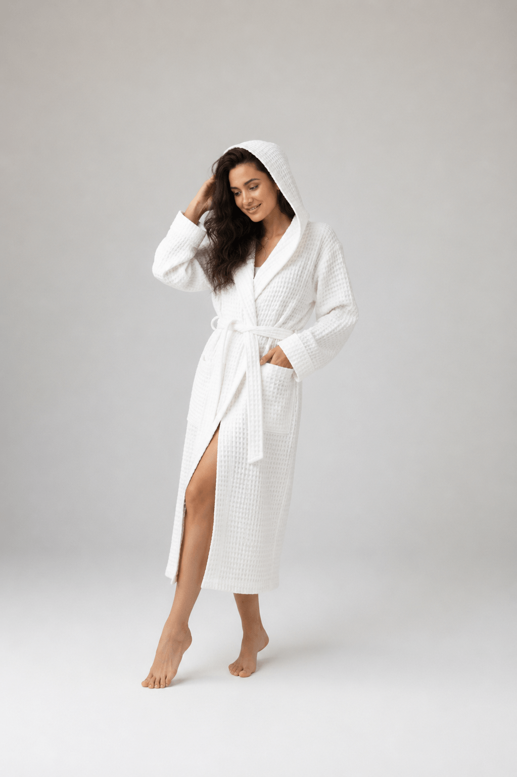Organic Turkish Cotton Waffle Bathrobe – Lightweight Spa Robe for Men & Women buldano