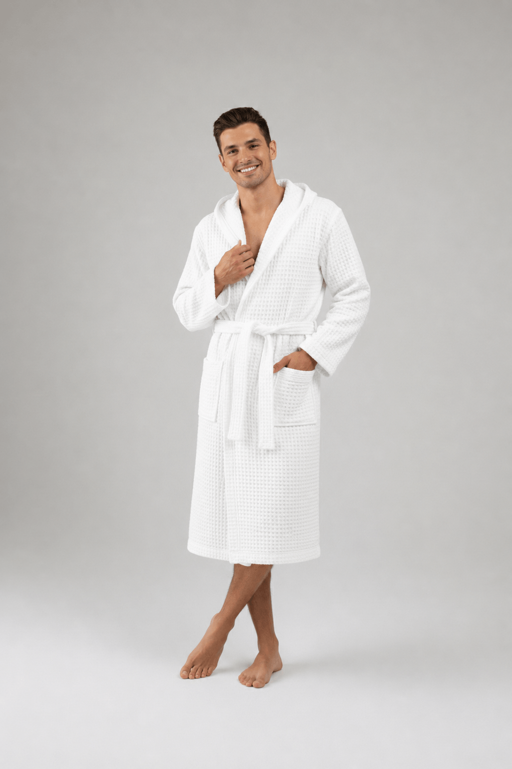 Organic Turkish Cotton Waffle Bathrobe – Lightweight Spa Robe for Men & Women buldano