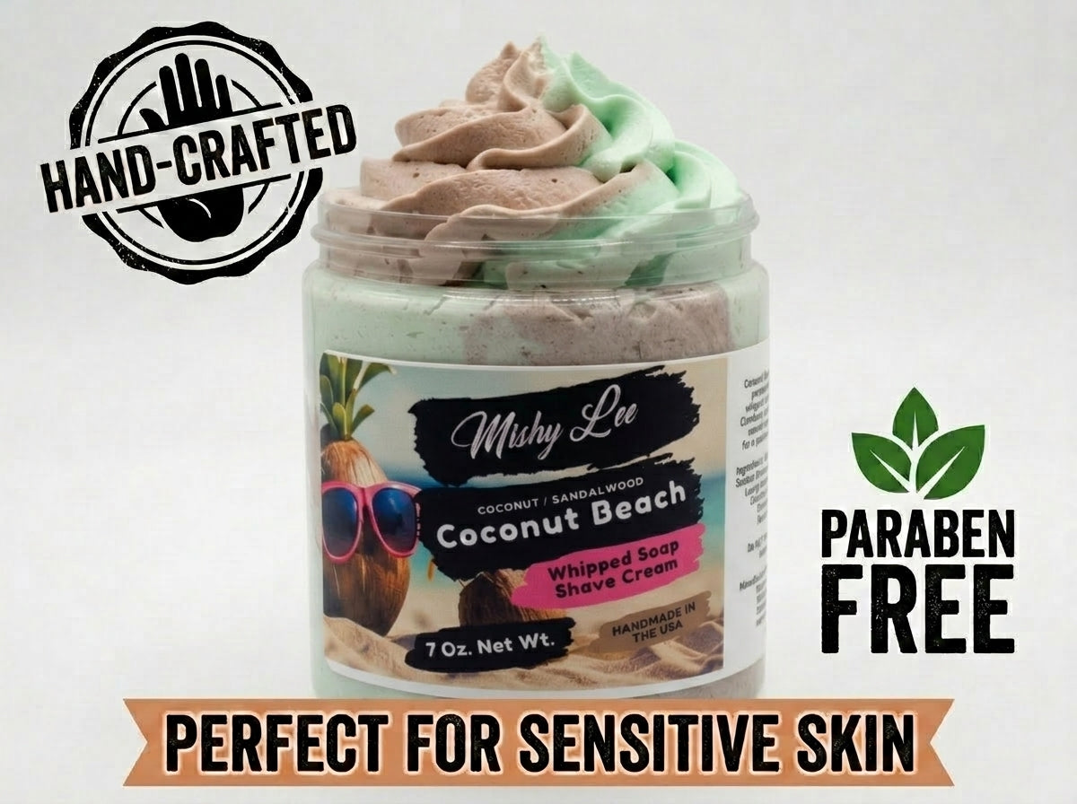 Coconut Beach Whipped Soap and Shave Cream Mishy Lee Boutique