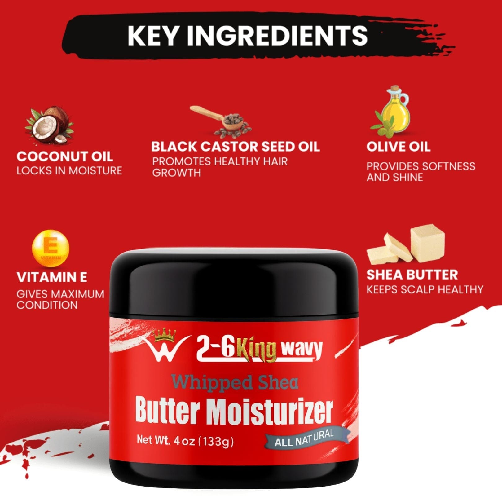 Whipped Shea Butter Moisturizer for Dry Hair 26 King Wavy Merch, LLC