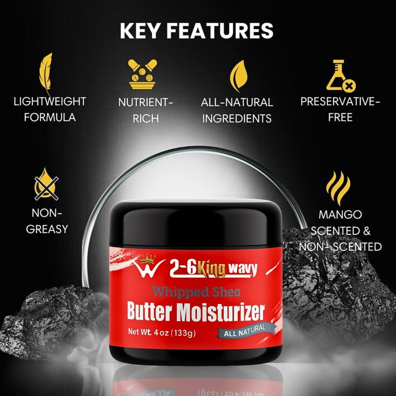 Whipped Shea Butter Moisturizer for Dry Hair 26 King Wavy Merch, LLC