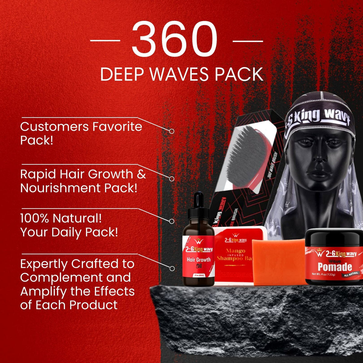 Deep 360 Waves Starter Bundle 26 King Wavy Merch, LLC
