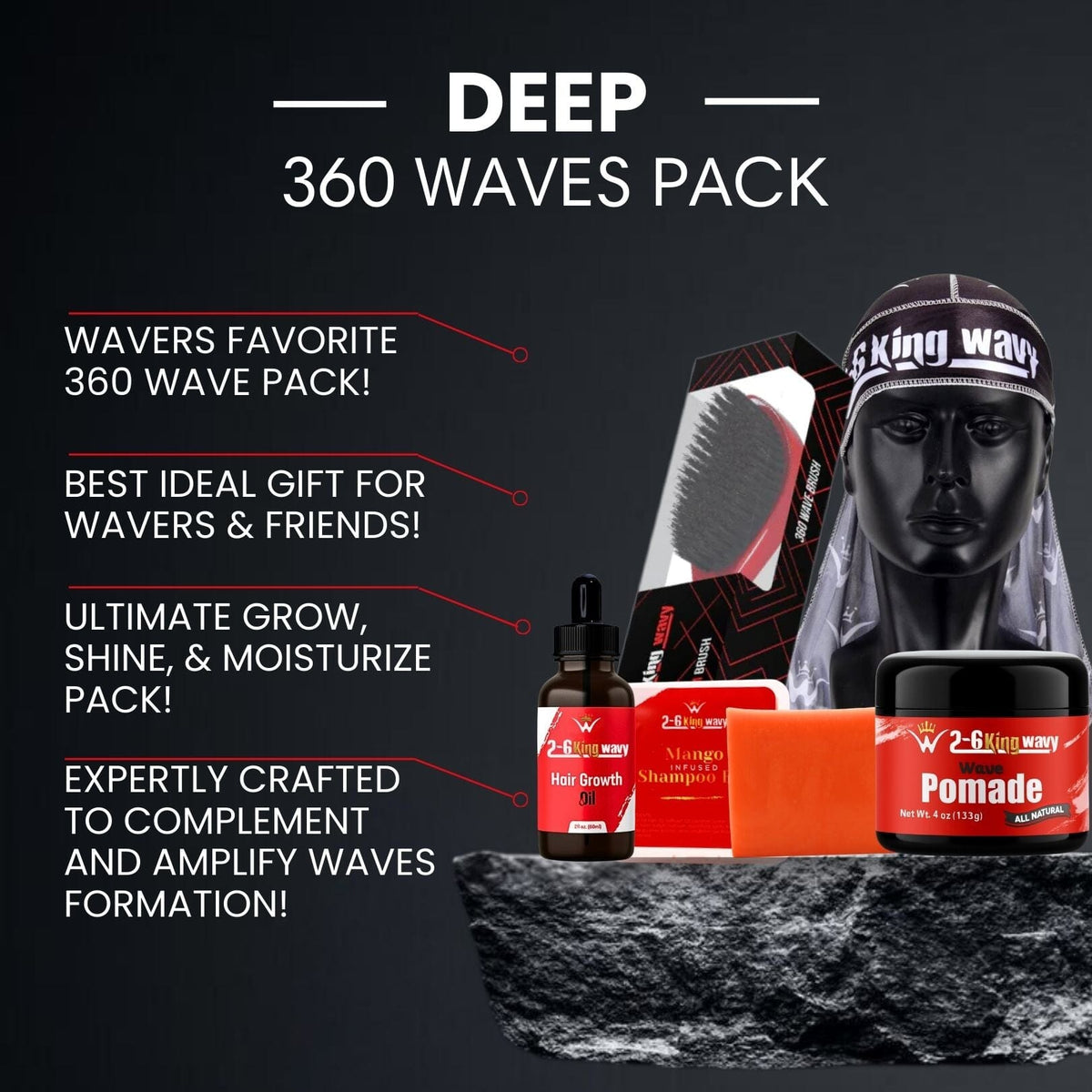 Deep 360 Waves Starter Bundle 26 King Wavy Merch, LLC
