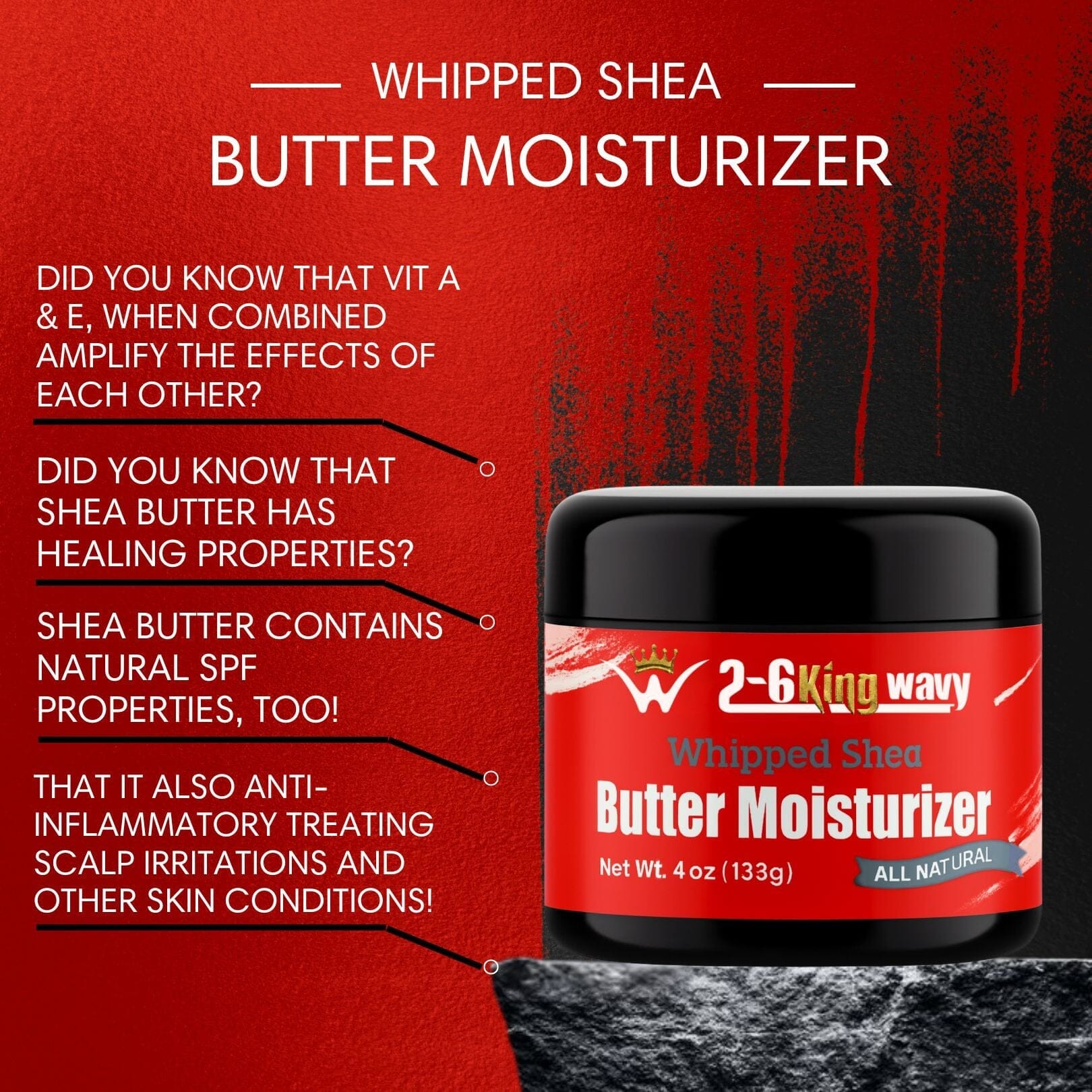 Whipped Shea Butter Moisturizer for Dry Hair 26 King Wavy Merch, LLC