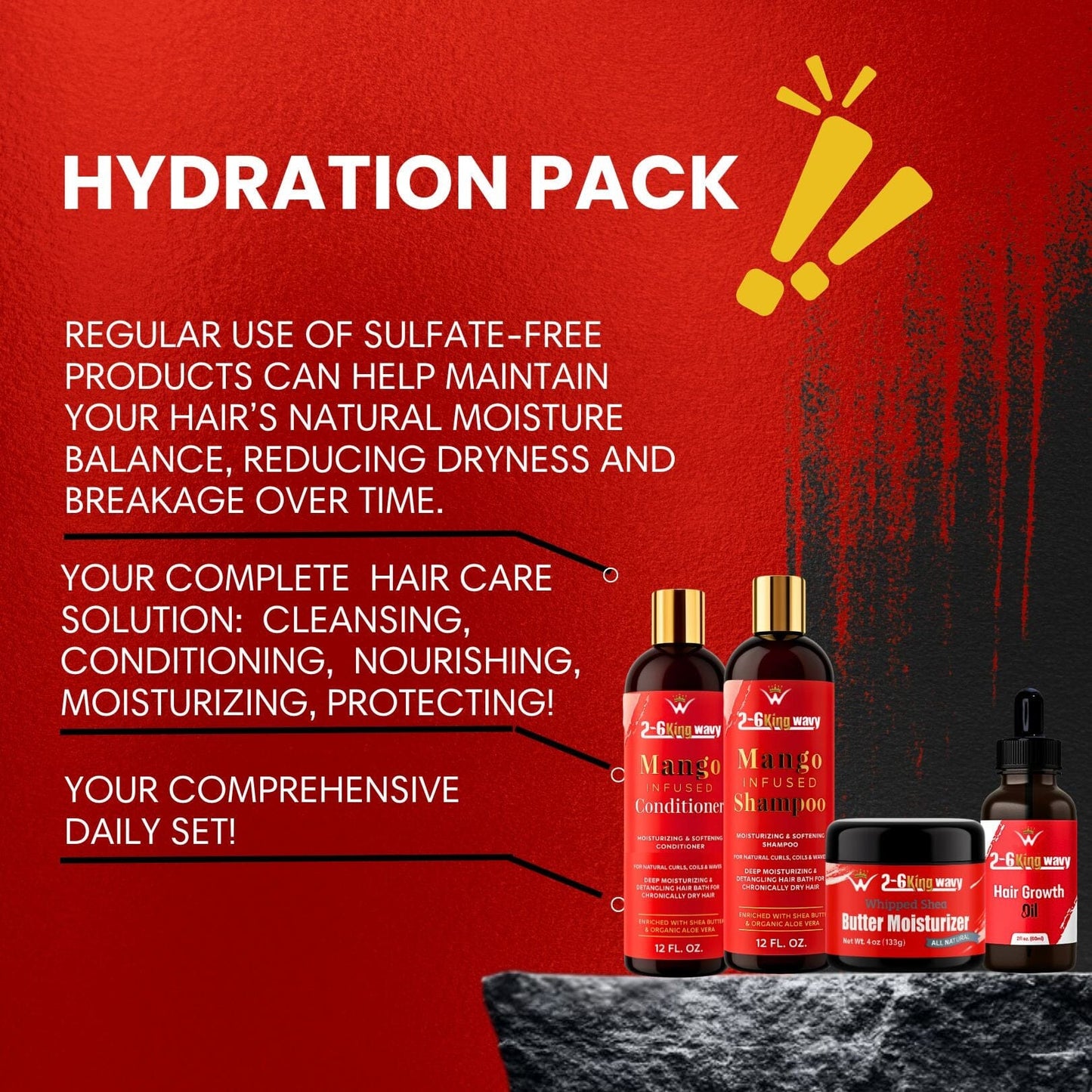Hydration Bundle for Dry Hair & 360 Waves (Hydration Pack) 26 King Wavy Merch, LLC