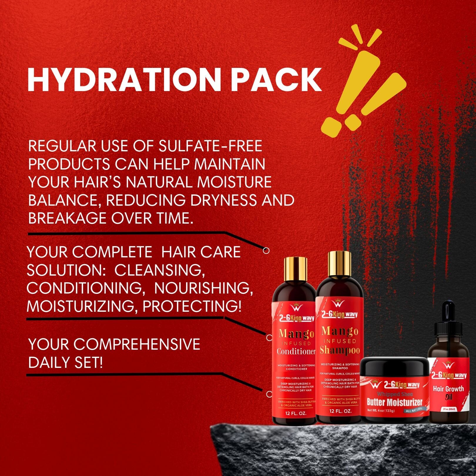 Hydration Bundle for Dry Hair & 360 Waves (Hydration Pack) 26 King Wavy Merch, LLC