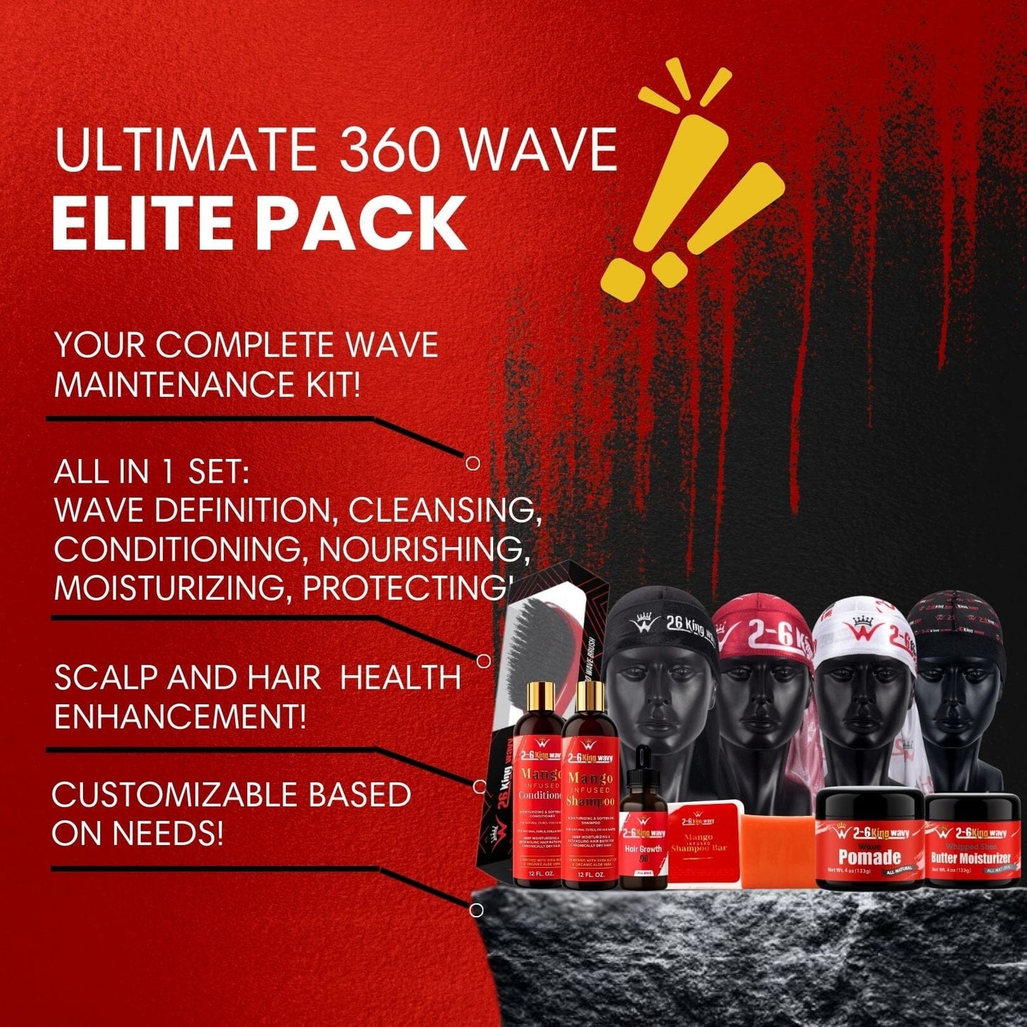 Ultimate 360 Wave & Hair Growth Bundle (Ultimate Elite Pack) 26 King Wavy Merch, LLC