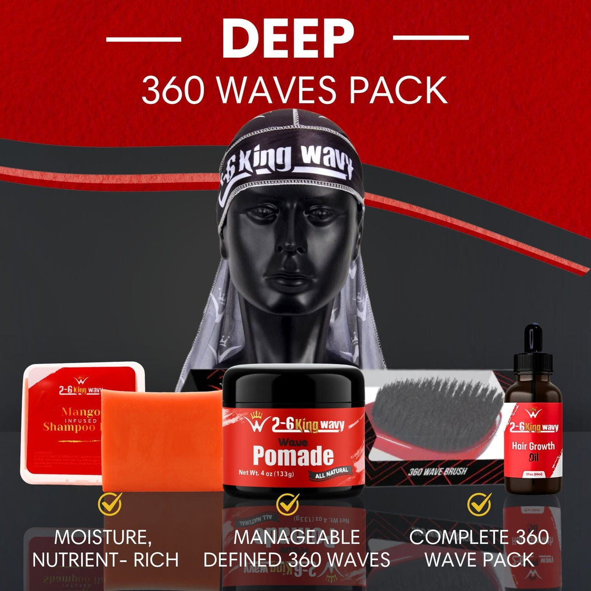 Deep 360 Waves Starter Bundle 26 King Wavy Merch, LLC