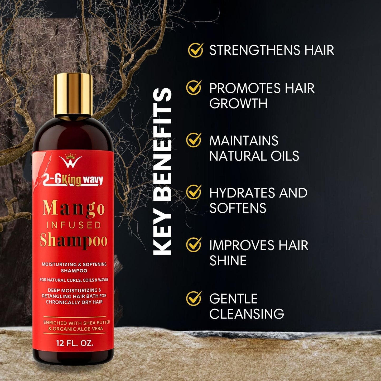 Infused Mango Shampoo 12 FL OZ Premium Quality (10% Off) 26 King Wavy Merch, LLC