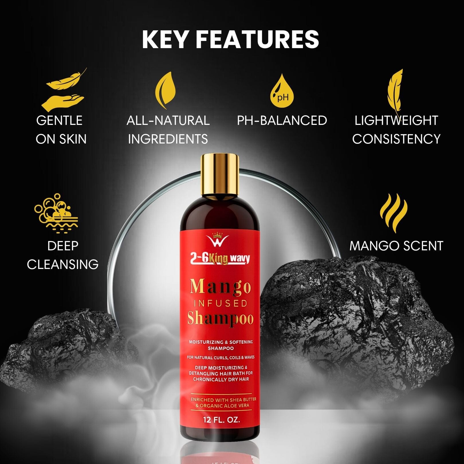 Infused Mango Shampoo 12 FL OZ Premium Quality (10% Off) 26 King Wavy Merch, LLC