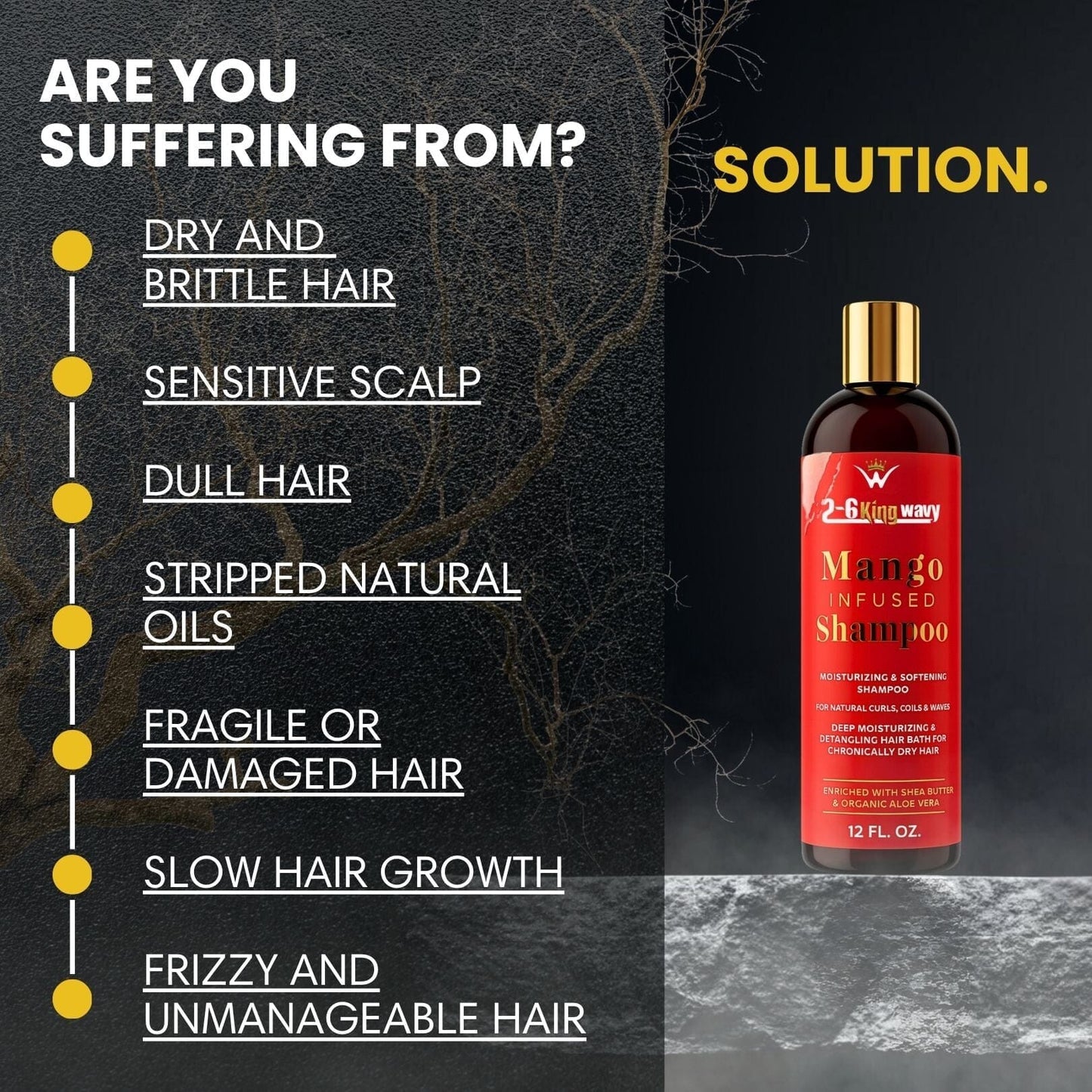 Infused Mango Shampoo 12 FL OZ Premium Quality (10% Off) 26 King Wavy Merch, LLC